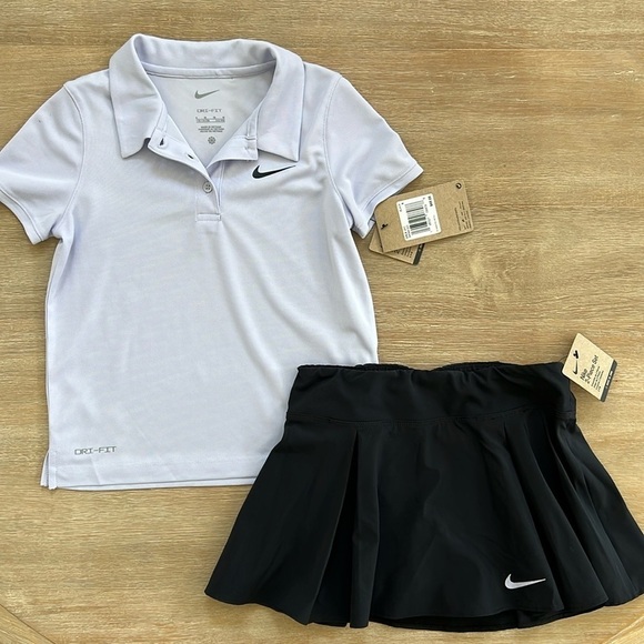 Nike Other - Nike Girls Activewear Set Polo Skort Biker Shorts 6 5-6 years